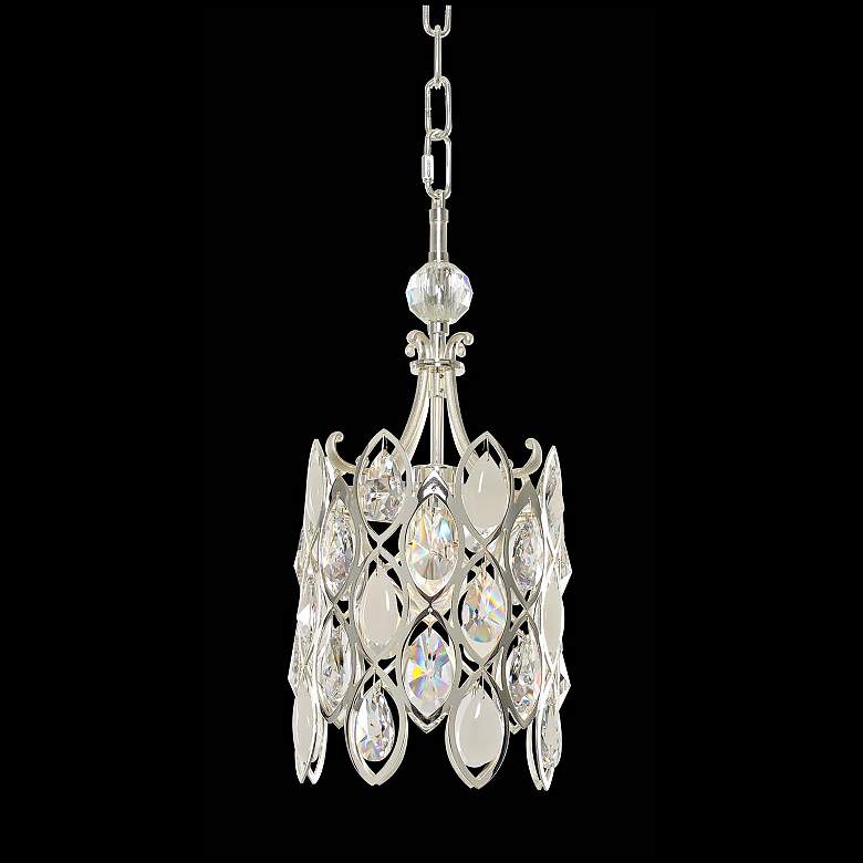 Image 1 Kalco Prive Collection 8 inch Wide Chrome and Crystal Mini Pendant