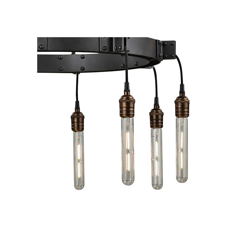 Image 3 Kalco Stuyvesant 24" Wide Matte Gun Metal 8-Light Ring Chandelier more views