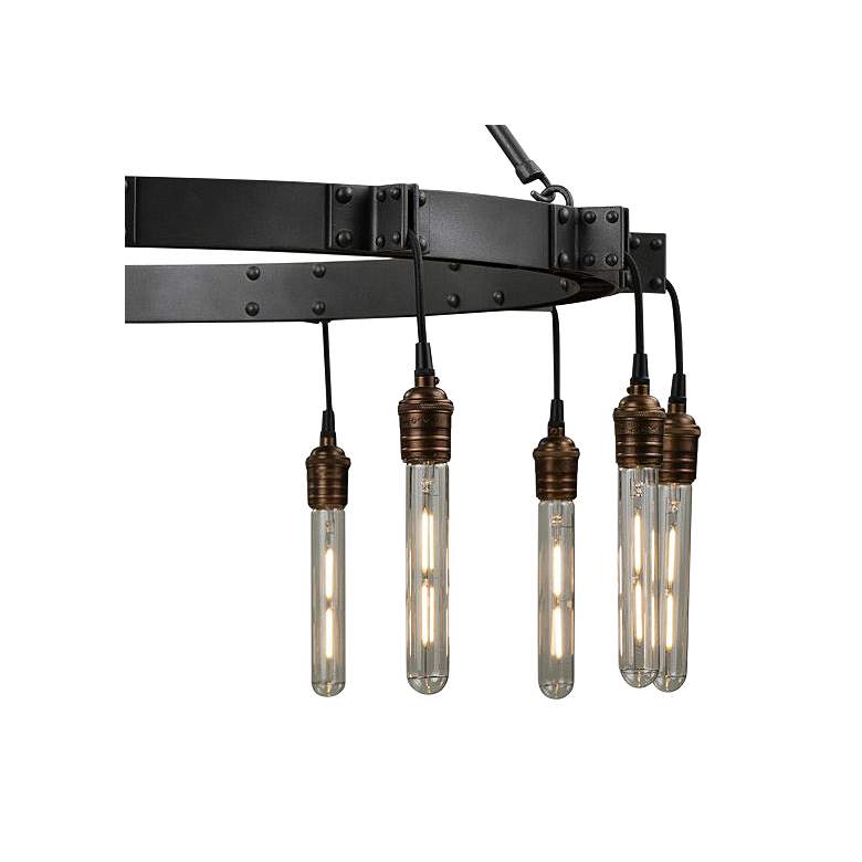Image 3 Kalco Stuyvesant 36" Wide Matte Black 12-Light Ring Chandelier more views