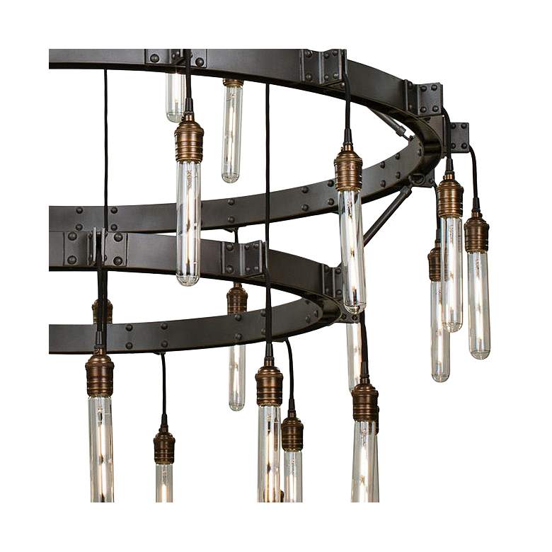 Image 3 Kalco Stuyvesant 48" Matte Gun Metal 36-Light 3-Tier Ring Chandelier more views