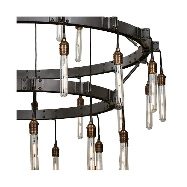 Image 3 Kalco Stuyvesant 48 inch Matte Gun Metal 36-Light 3-Tier Ring Chandelier more views