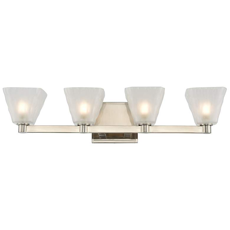 Image 1 Kalco Weston 24" Wide Glazed Nickel 4-Light LED Bath Light
