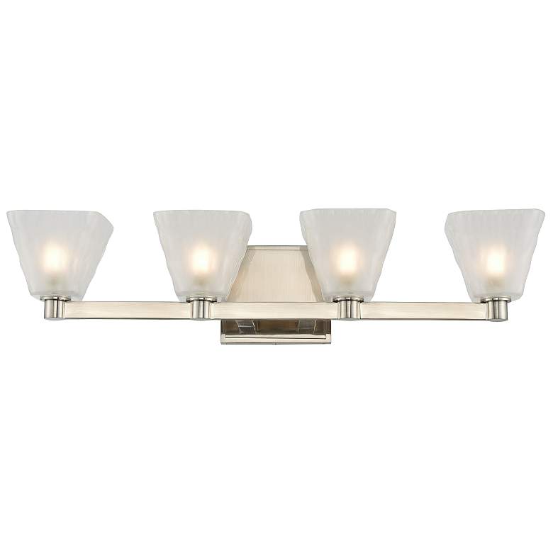 Image 1 Kalco Weston 24 inch Wide Glazed Nickel 4-Light LED Bath Light