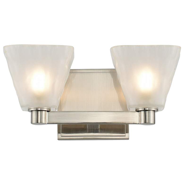 Image 1 Kalco Weston 5" High Glazed Nickel 2-Light LED Wall Sconce