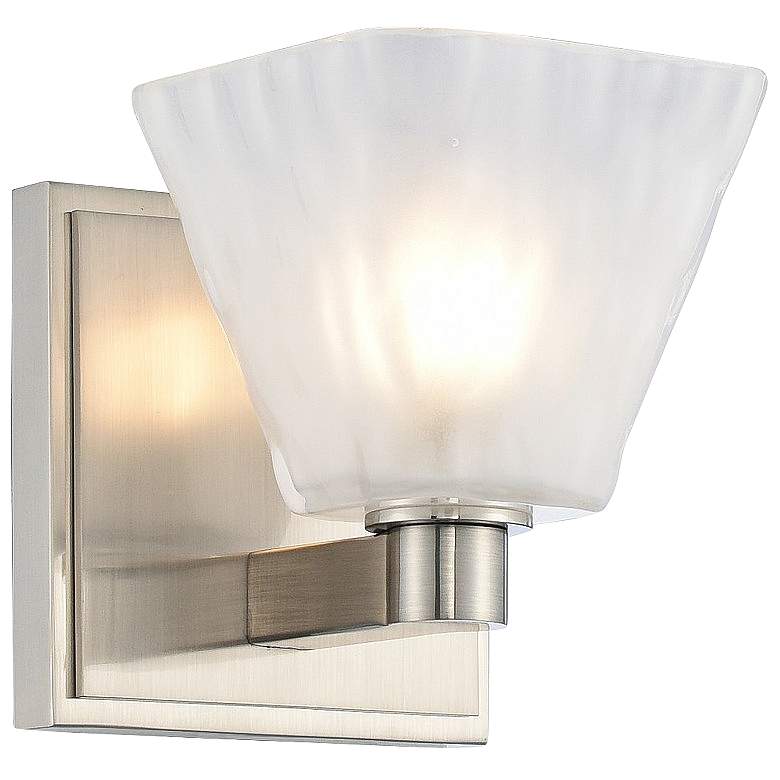 Image 1 Kalco Weston 5" High Glazed Nickel LED Wall Sconce