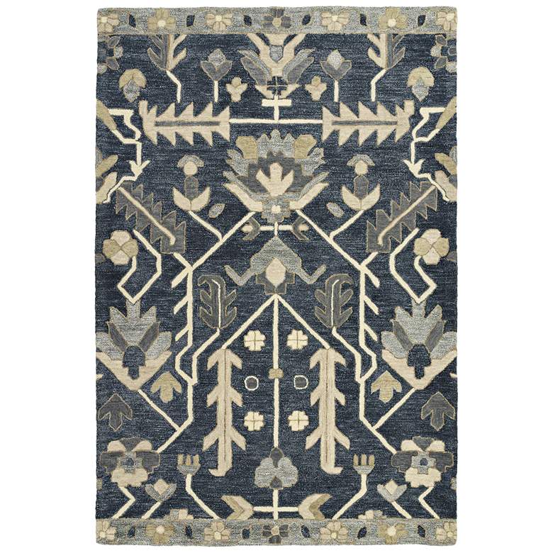 Image 1 Kaleen Brooklyn 5307-10 5&#39;x7&#39;6 inch Denim Wool Area Rug