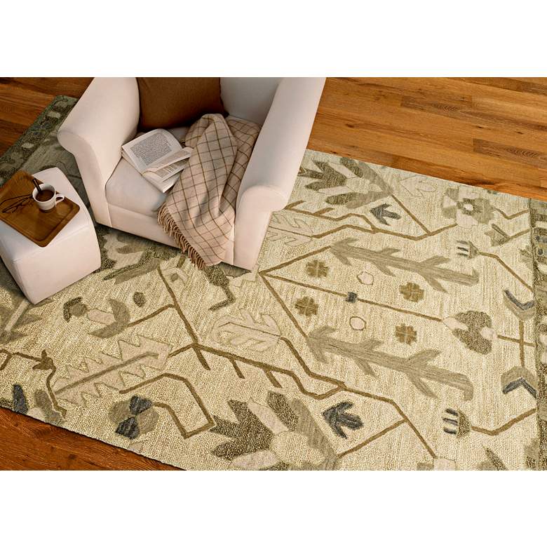 Image 1 Kaleen Brooklyn 5307-23 5'x7'6" Olive Wool Area Rug