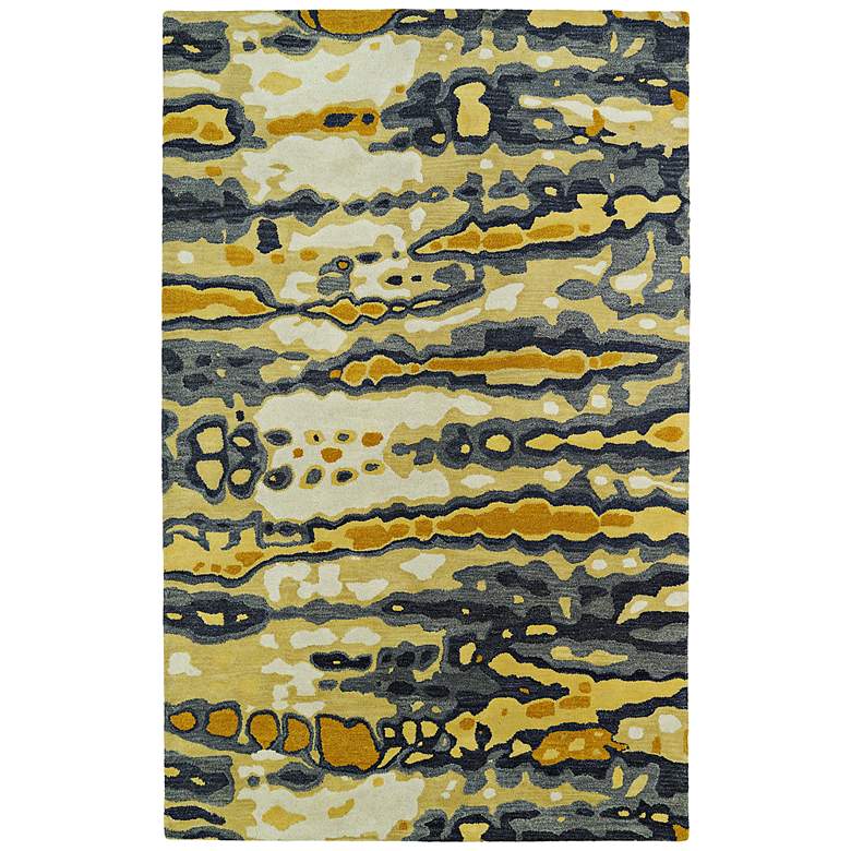 Image 1 Kaleen Brushstrokes BRS03-05 5&#39;x7&#39;9 inch Gold Wool Area Rug