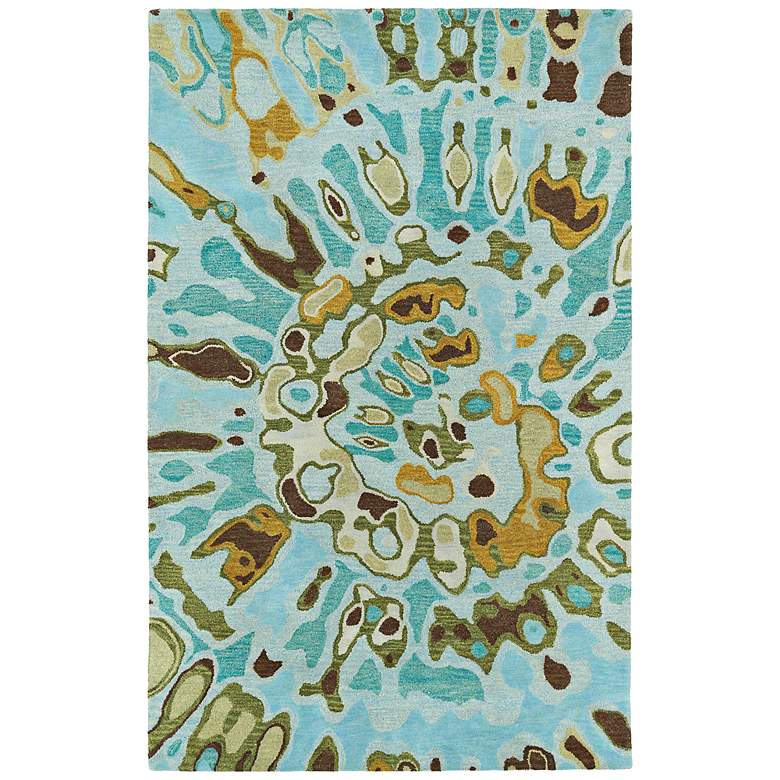 Image 1 Kaleen Brushstrokes BRS04-91 5&#39;x7&#39;9 inch Teal Blue Area Rug