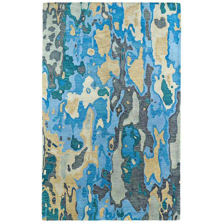 Image 1 Kaleen Brushstrokes BRS05-17 5&#39;x7&#39;9 inch Bright Blue Wool Rug