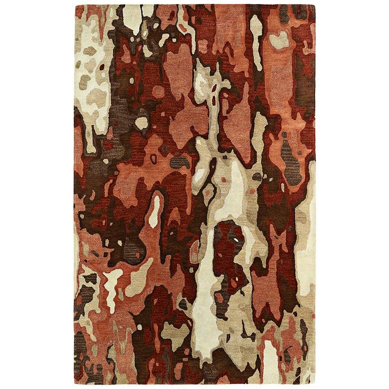 Image 1 Kaleen Brushstrokes BRS05-30 5&#39;x7&#39;9 inch Red Wool Area Rug
