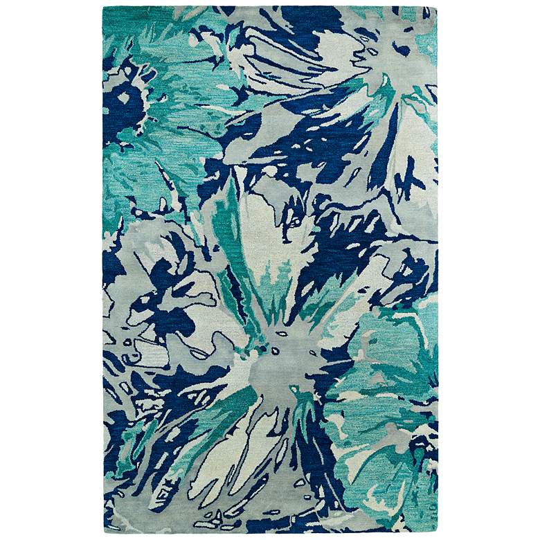 Image 1 Kaleen Brushstrokes BRS06-17 5&#39;x7&#39;9 inch Blue Wool Area Rug