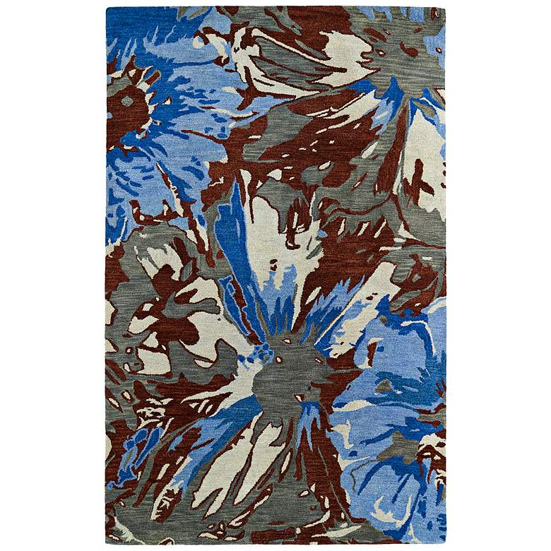 Image 1 Kaleen Brushstrokes BRS06-86 5&#39;x7&#39;9 inch Blue and Brown Rug