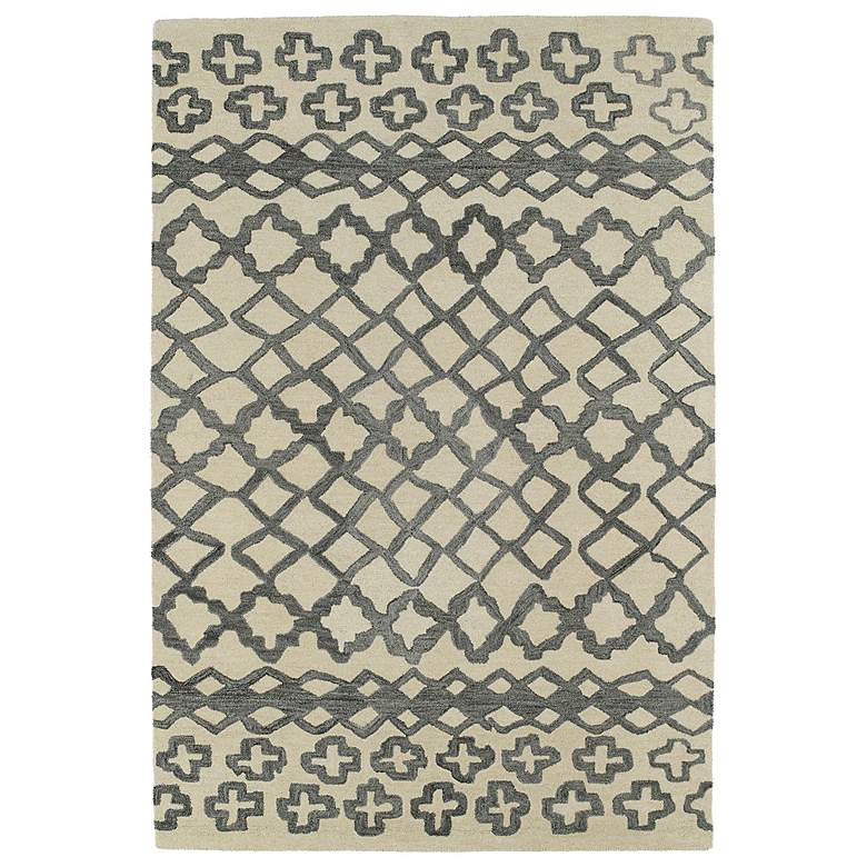 Image 1 Kaleen Casablanca CAS01-75 Grey 5'x8' Wool Area Rug