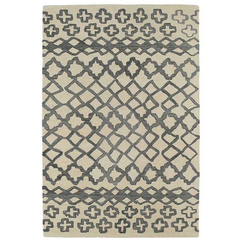 Image 1 Kaleen Casablanca CAS01-75 Grey 5&#39;x8&#39; Wool Area Rug