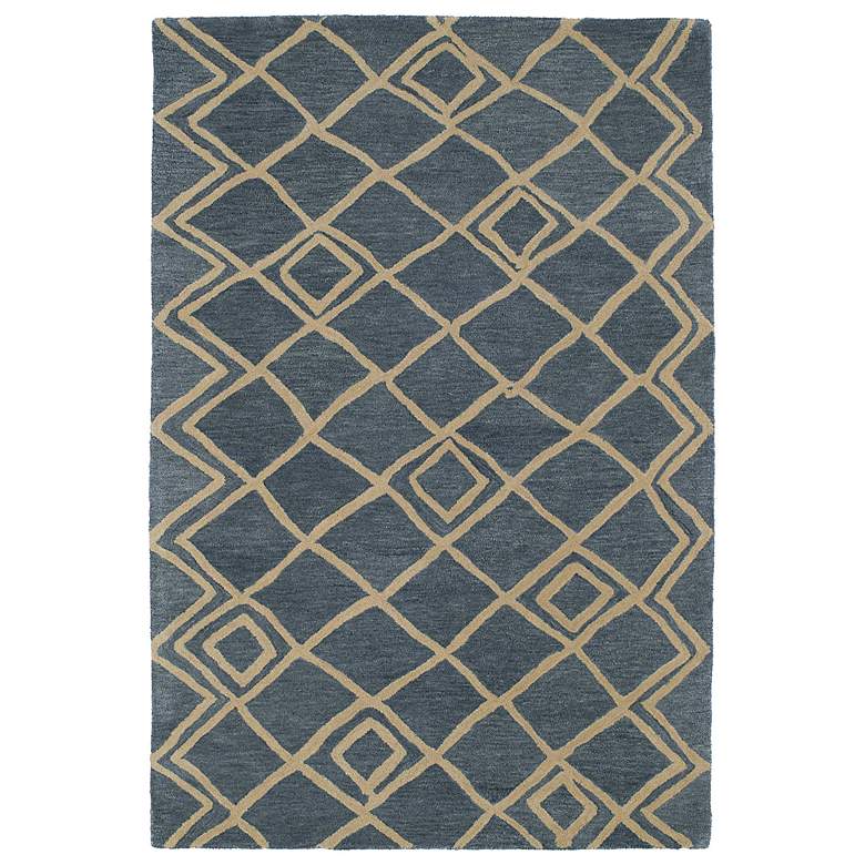 Image 1 Kaleen Casablanca CAS04-17 Blue 5'x8' Wool Area Rug