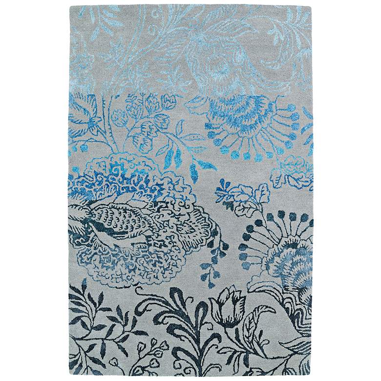 Image 1 Kaleen Divine DIV02-100 5&#39;x7&#39;9 inch Ice Blue Ombre Wool Rug