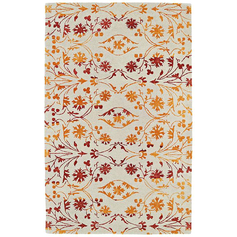 Image 1 Kaleen Divine DIV05-98 5&#39;x7&#39;9 inch Fire Red and Orange Wool Rug