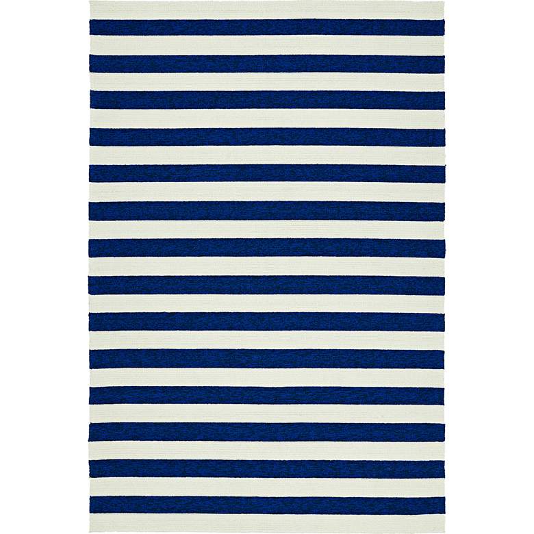 Image 1 Kaleen Escape ESC03-22 5&#39; x 7&#39;6 inch Navy and Cream Striped Rug