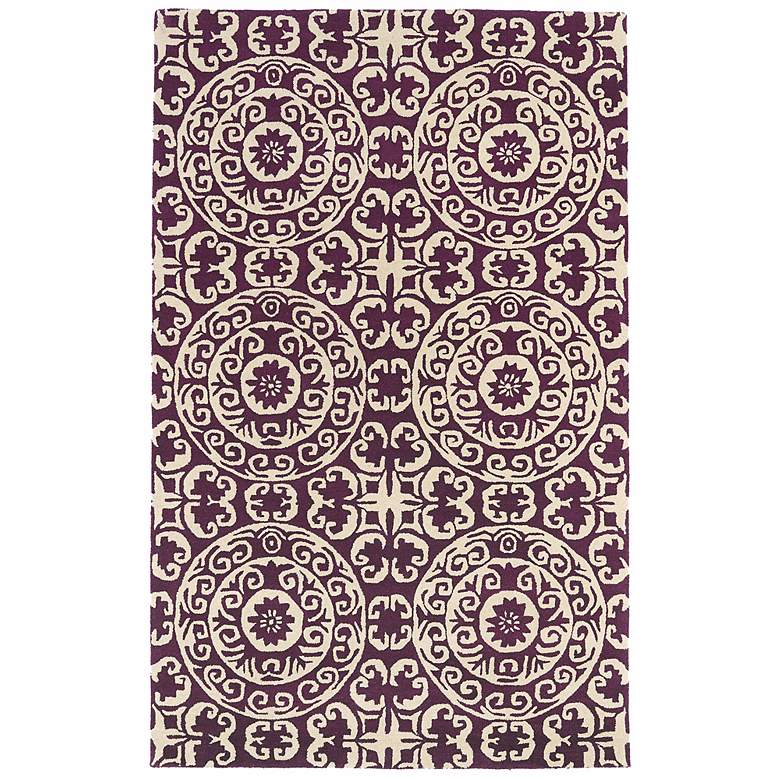 Image 1 Kaleen Evolution EVL03-95 5&#39;x7&#39;9 inch Purple Wool Area Rug