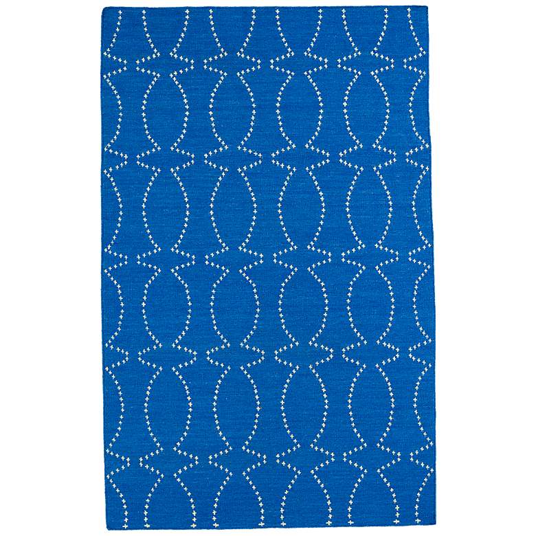 Image 1 Kaleen Glam GLA07-17 5&#39;x8&#39; Bright Blue Flatweave Wool Rug