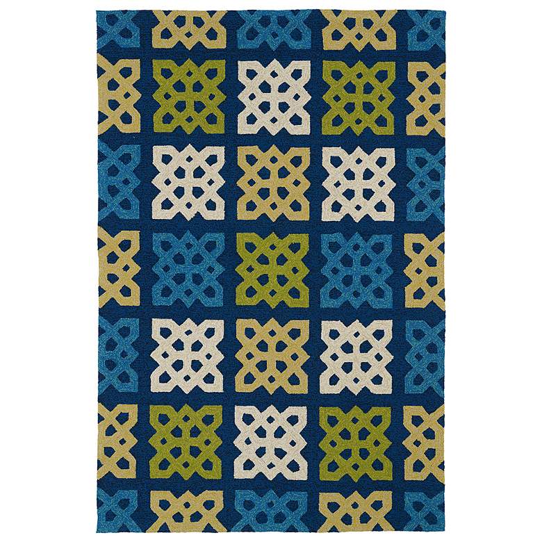 Image 1 Kaleen Home &amp; Porch 2032-17 Blue and Green 5&#39;x7&#39;6 inch Rug