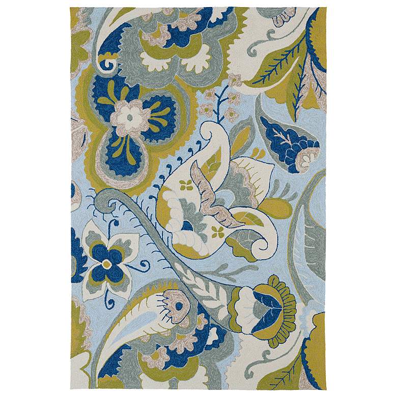 Image 1 Kaleen Home &amp; Porch 2037-56 Spa Floral 5&#39;x7&#39;6 inch Outdoor Rug