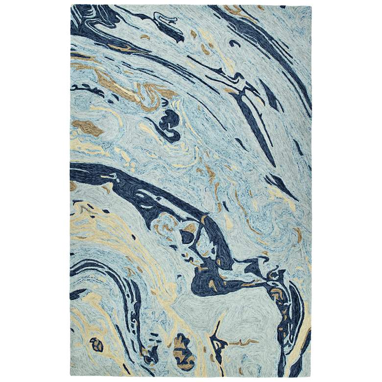 Image 1 Kaleen Marble MBL01-17 5&#39;x7&#39;9 inch Blue Wool Area Rug