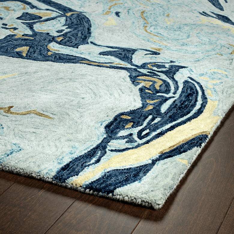 Image 2 Kaleen Marble MBL01-17 5&#39;x7&#39;9 inch Blue Wool Area Rug more views