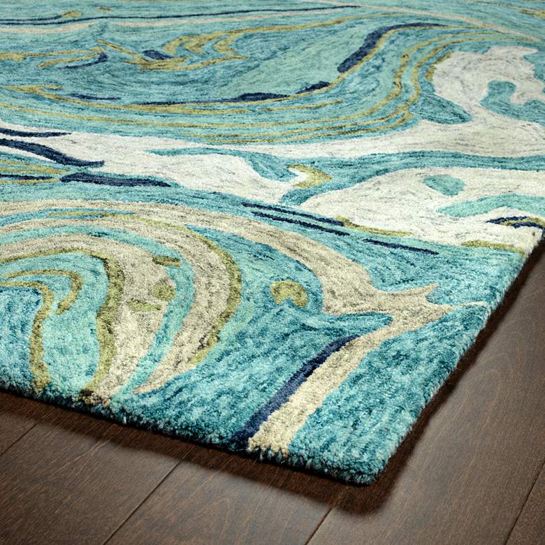 Image 2 Kaleen Marble MBL03-91 5&#39;x7&#39;9 inch Teal Wool Area Rug more views