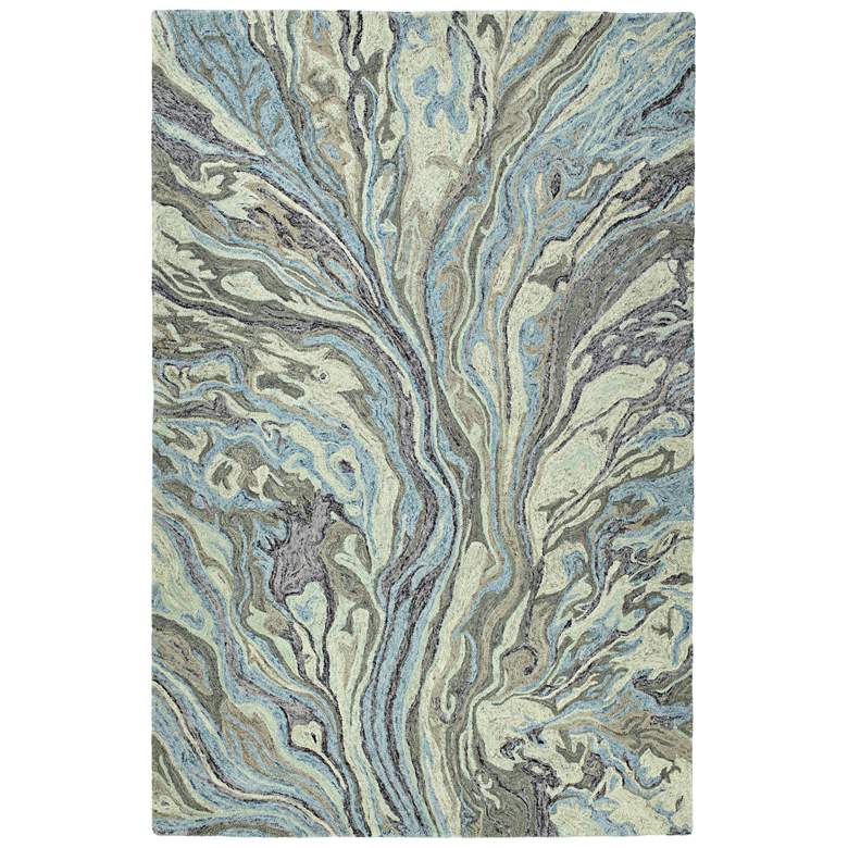 Image 1 Kaleen Marble MBL04-17 5&#39;x7&#39;9 inch Blue Wool Area Rug