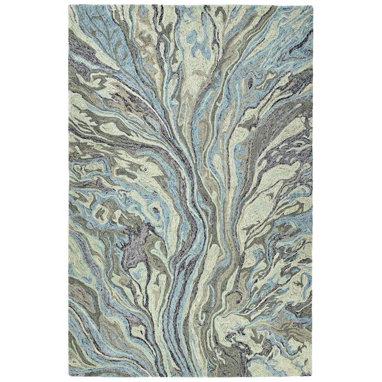 Image 1 Kaleen Marble MBL04-17 5'x7'9" Blue Wool Area Rug