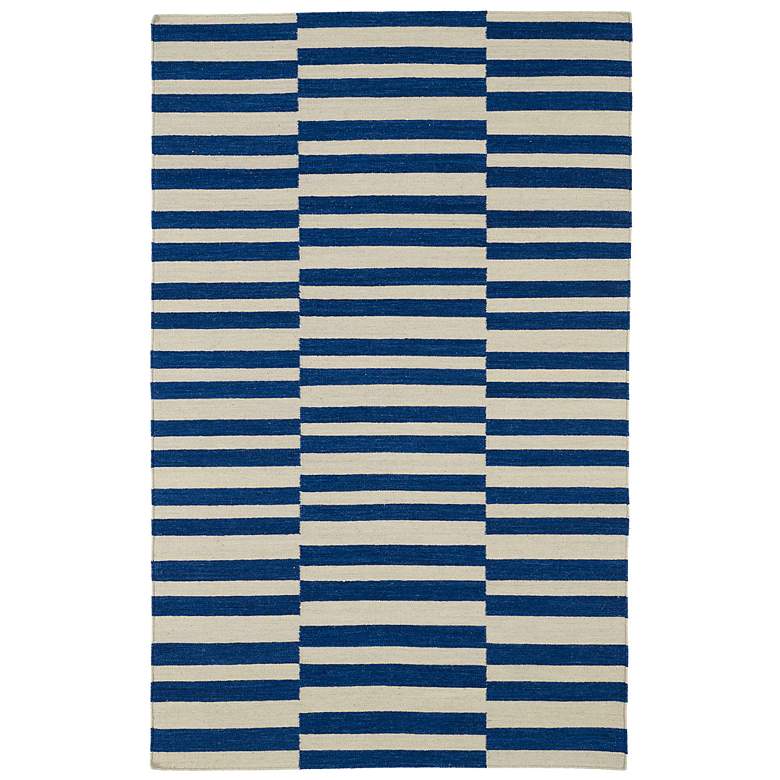 Image 1 Kaleen Nomad NOM01-22 Navy 5&#39;x8&#39; Wool Area Rug