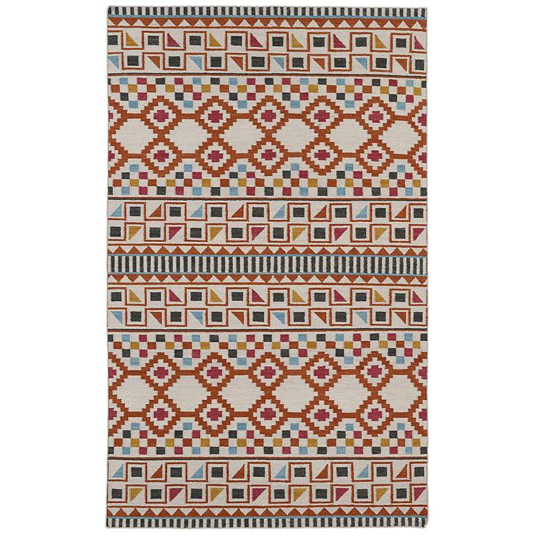 Image 1 Kaleen Nomad NOM08-53 Paprika 5&#39;x8&#39; Wool Area Rug