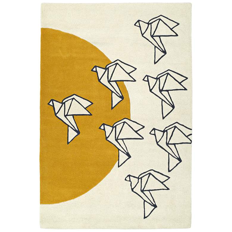 Image 1 Kaleen Origami ORG02-01 5'x7'6" Ivory Wool Area Rug