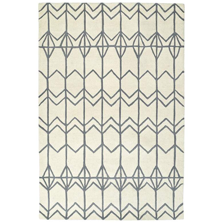 Image 1 Kaleen Origami ORG05-01 5&#39;x7&#39;6 inch Ivory Wool Area Rug