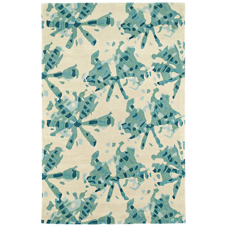 Image 1 Kaleen Pastiche PAS03-78 5&#39;x7&#39;9 inch Turquoise Wool Area Rug