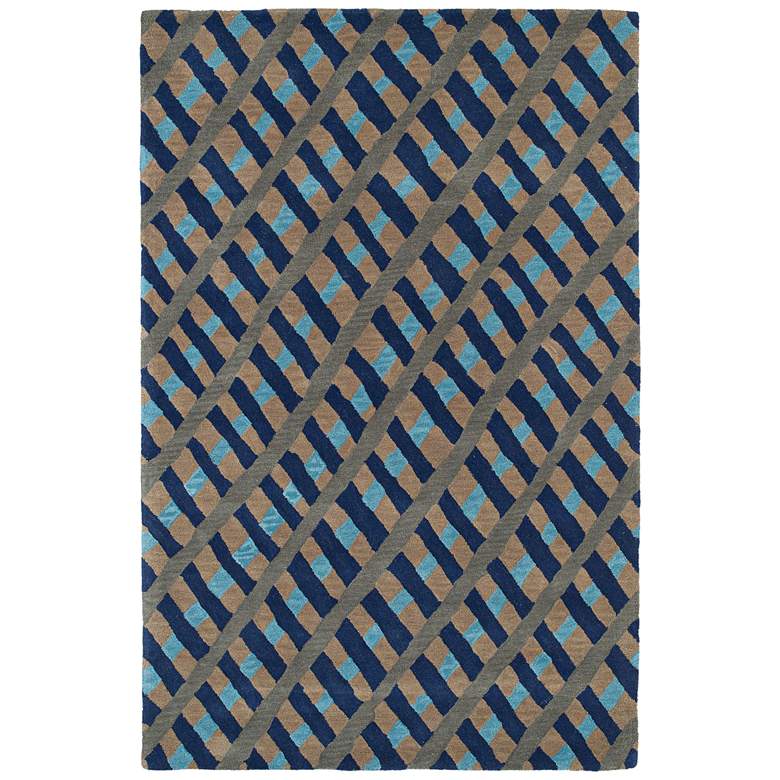 Image 1 Kaleen Pastiche PAS04-17 5&#39;x7&#39;9 inch Blue Wool Area Rug