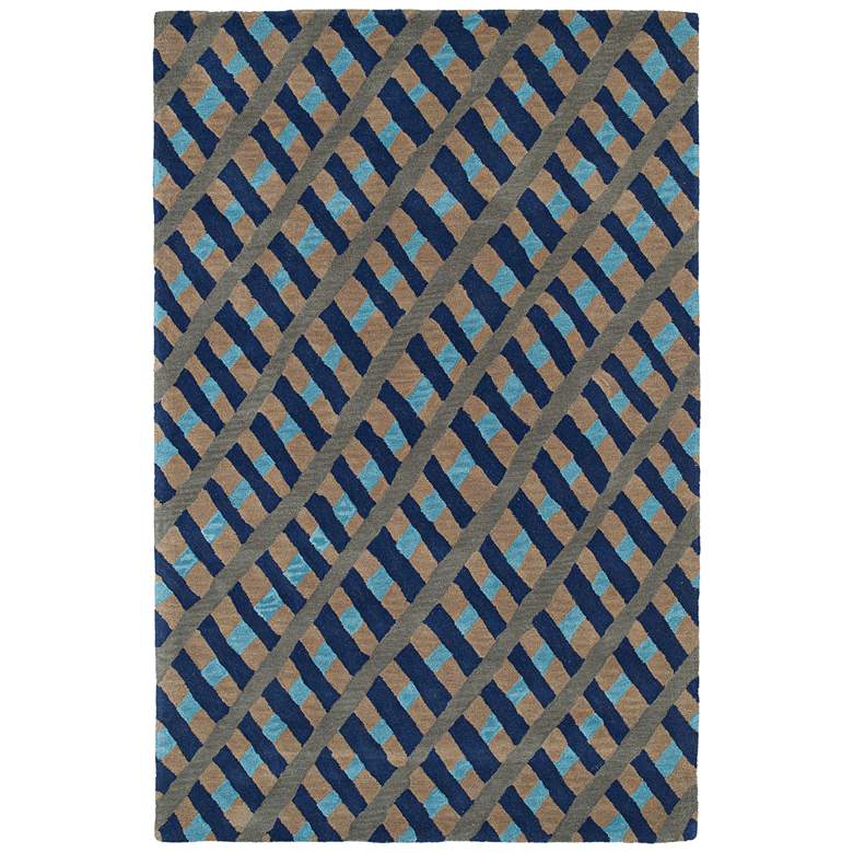 Image 1 Kaleen Pastiche PAS04-17 5'x7'9" Blue Wool Area Rug