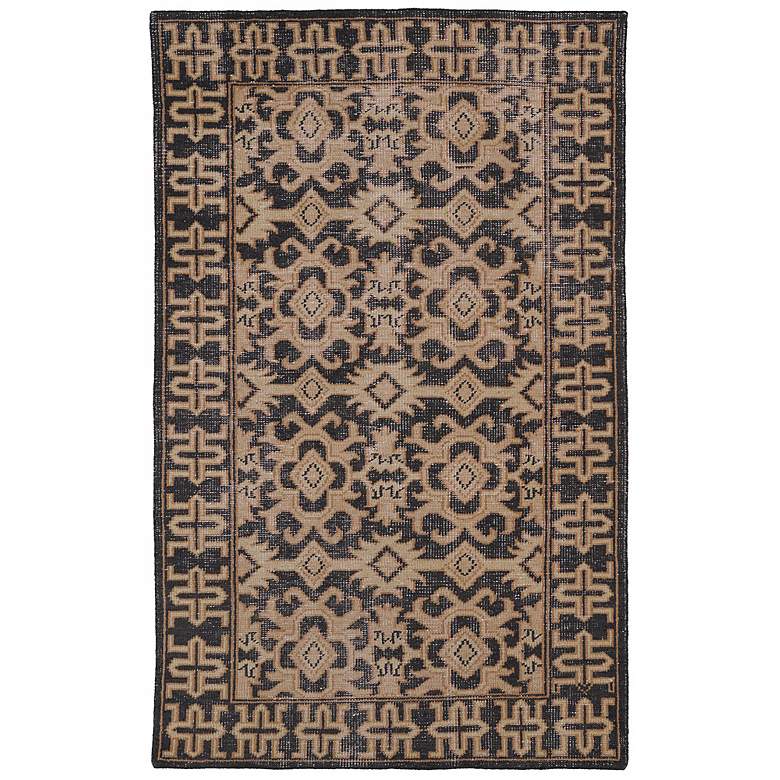 Image 1 Kaleen Restoration RES04-02 4'x6' Black Wool Area Rug