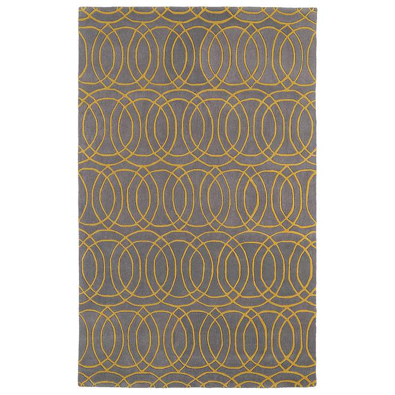 Image 1 Kaleen Revolution REV02-28 5&#39;x7&#39;9 inch Gray and Yellow Area rug