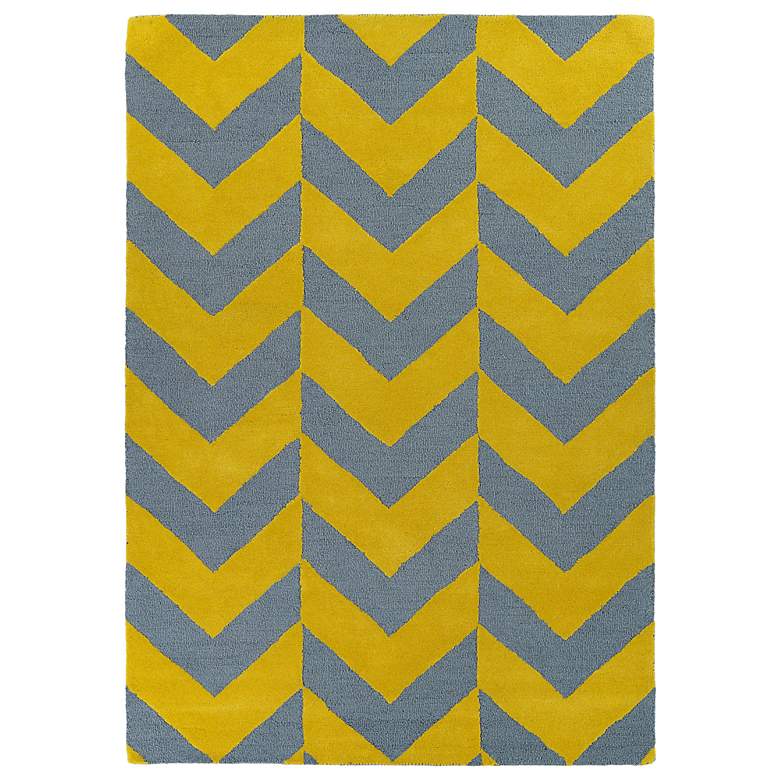 Image 1 Kaleen Trends TRN02-28 5&#39;x7&#39; Yellow and Gray Area Rug