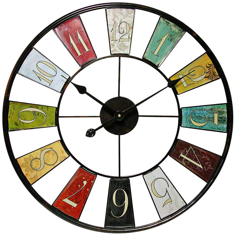 Image 1 Kaleidoscope 24 inch Round Multicolor Wall Clock