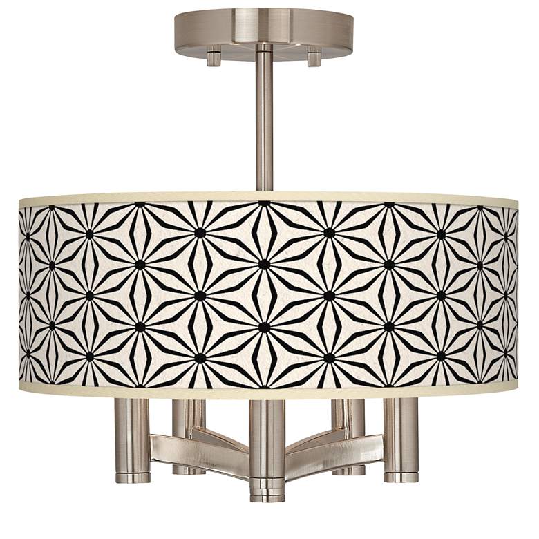 Image 1 Kaleidoscope Flowers Ava 5-Light Nickel Ceiling Light
