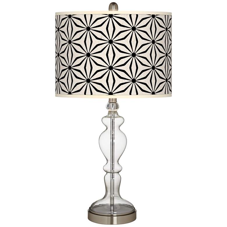 Image 1 Kaleidoscope Flowers Giclee Apothecary Clear Glass Table Lamp