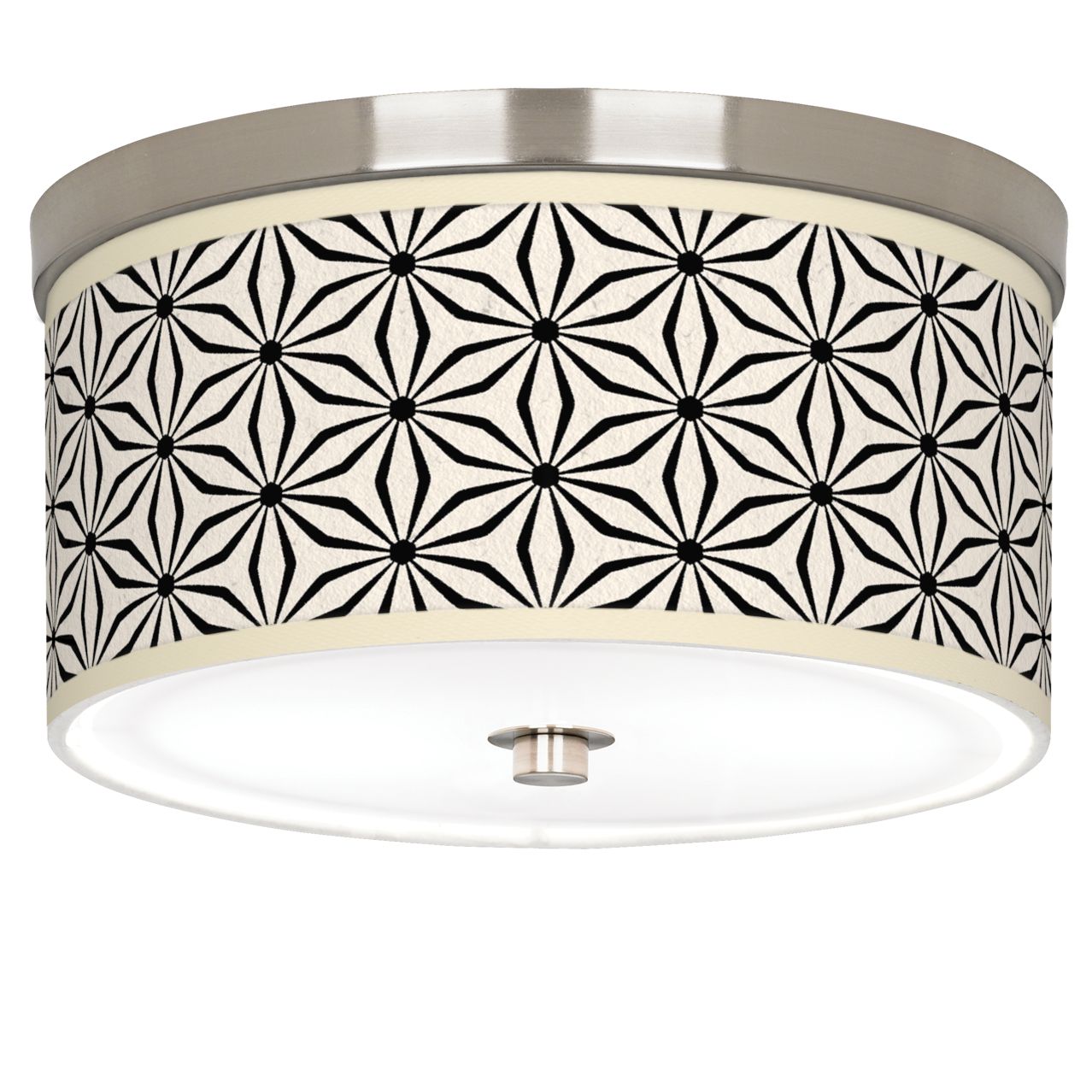 Image Kaleidoscope Flowers Giclee Nickel 10 1/4" Wide Ceiling Light