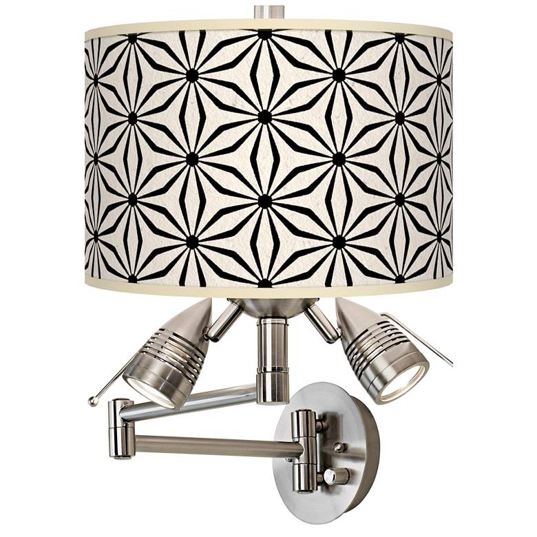 Image 1 Kaleidoscope Flowers Giclee Plug-In Swing Arm Wall Lamp