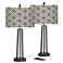 Kaleidoscope Flowers Susan Dark Bronze USB Table Lamps Set of 2