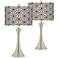 Kaleidoscope Flowers Trish Brushed Nickel Touch Table Lamps Set of 2