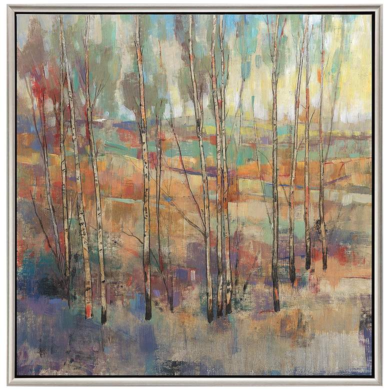 Image 1 Kaleidoscopic Forest II 38" Square Framed Canvas Wall Art